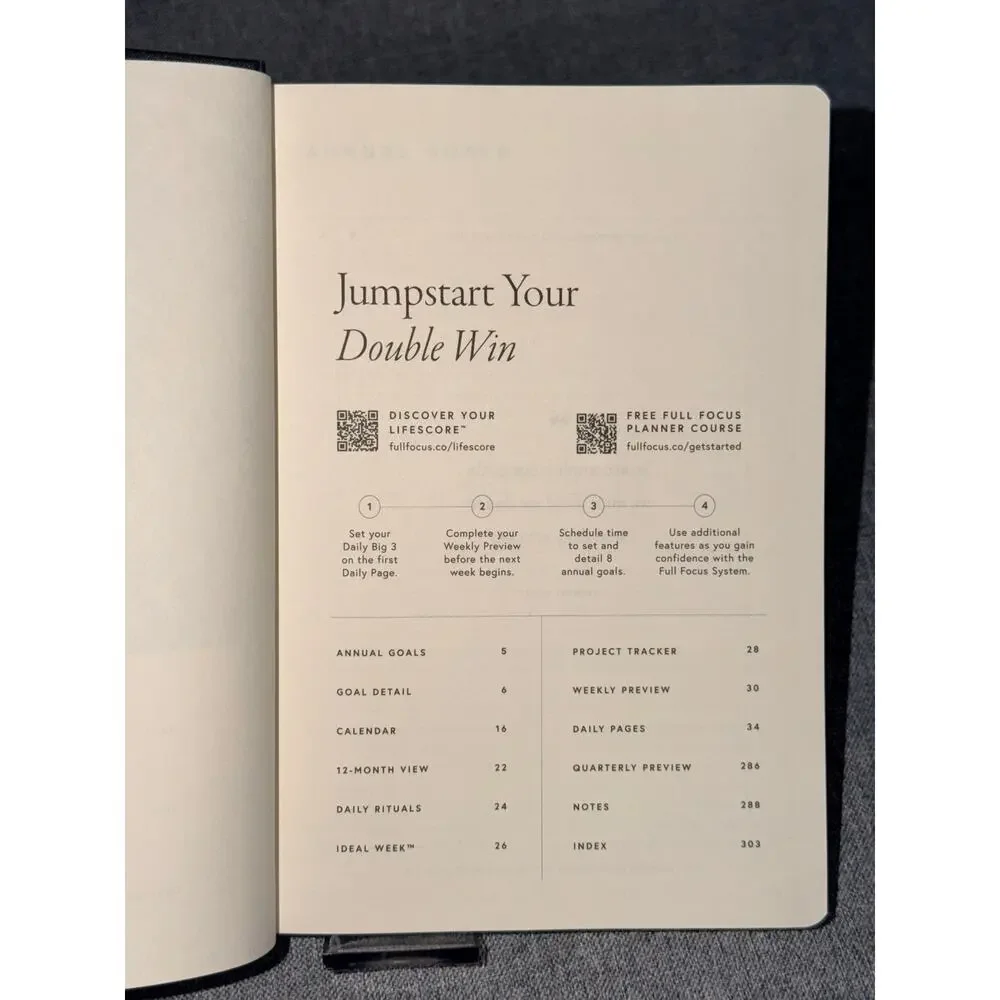 Full Focus Gray Linen Planner by Michael Hyatt - Ready to Achieve the Double Win